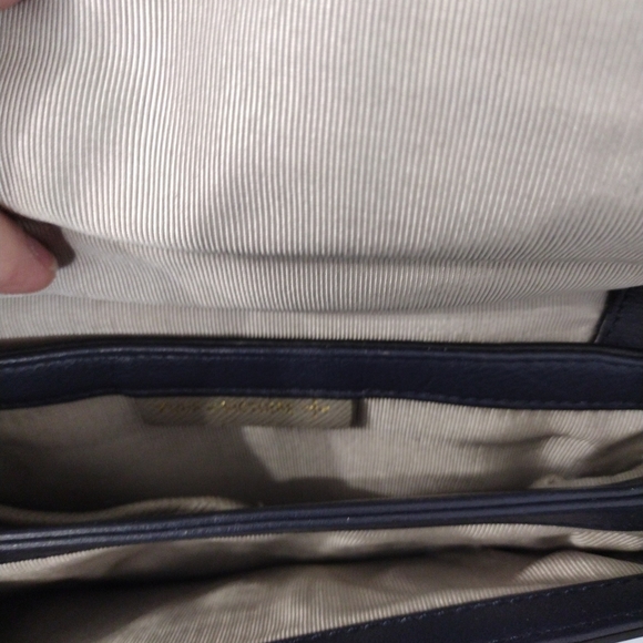 POUR LA VICTOIRE Boxy Crossbody Bag Satchel Purse Leather Navy Convertible.10 - Picture 6 of 10